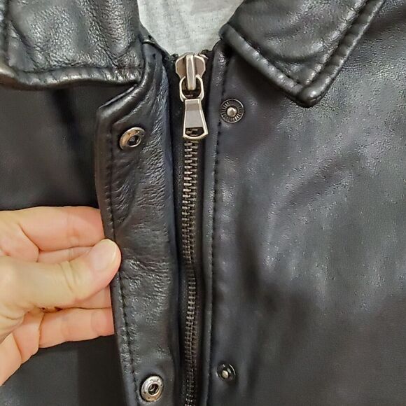 Carbon 2 Cobalt Womens Size XL Printemps Leather Jacket Lined Black Quilted Zip - Picture 5 of 12